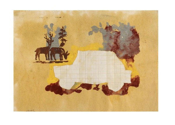 Stags and car, 1992